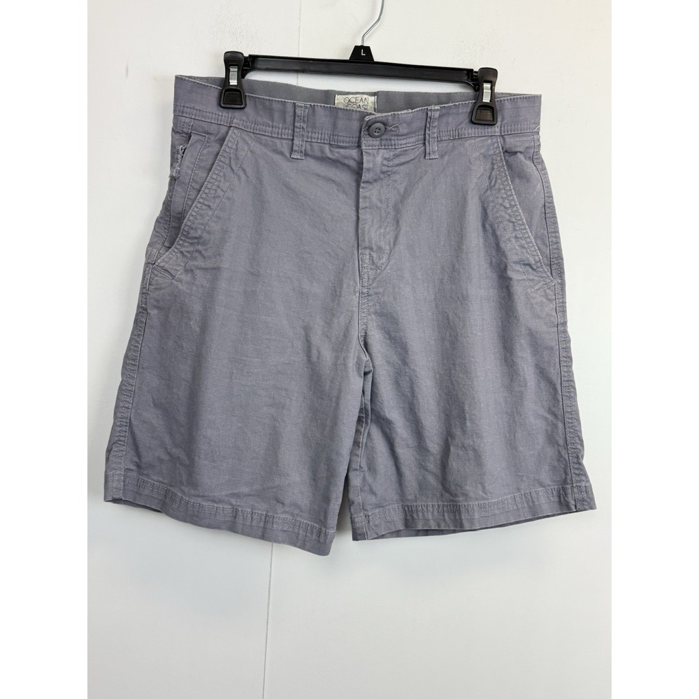Ocean Coast Men's Size 30 Ripstop Shorts Cotton Spandex Stretch Flat Front Grey